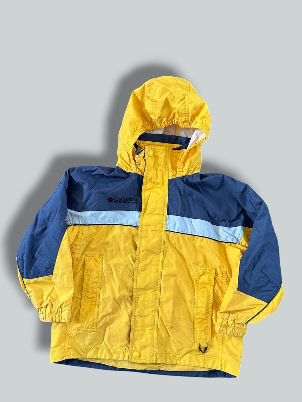 Vintage Columbia kids Size 8 Waterproof Jacket YELLOW/GRAY